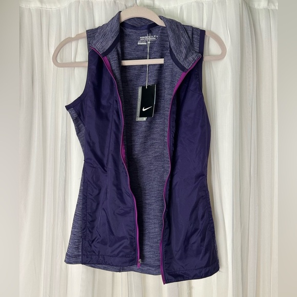NWT Nike Golf Purple Dri-FIT Tour Performance Zippered Vest - Picture 1 of 6